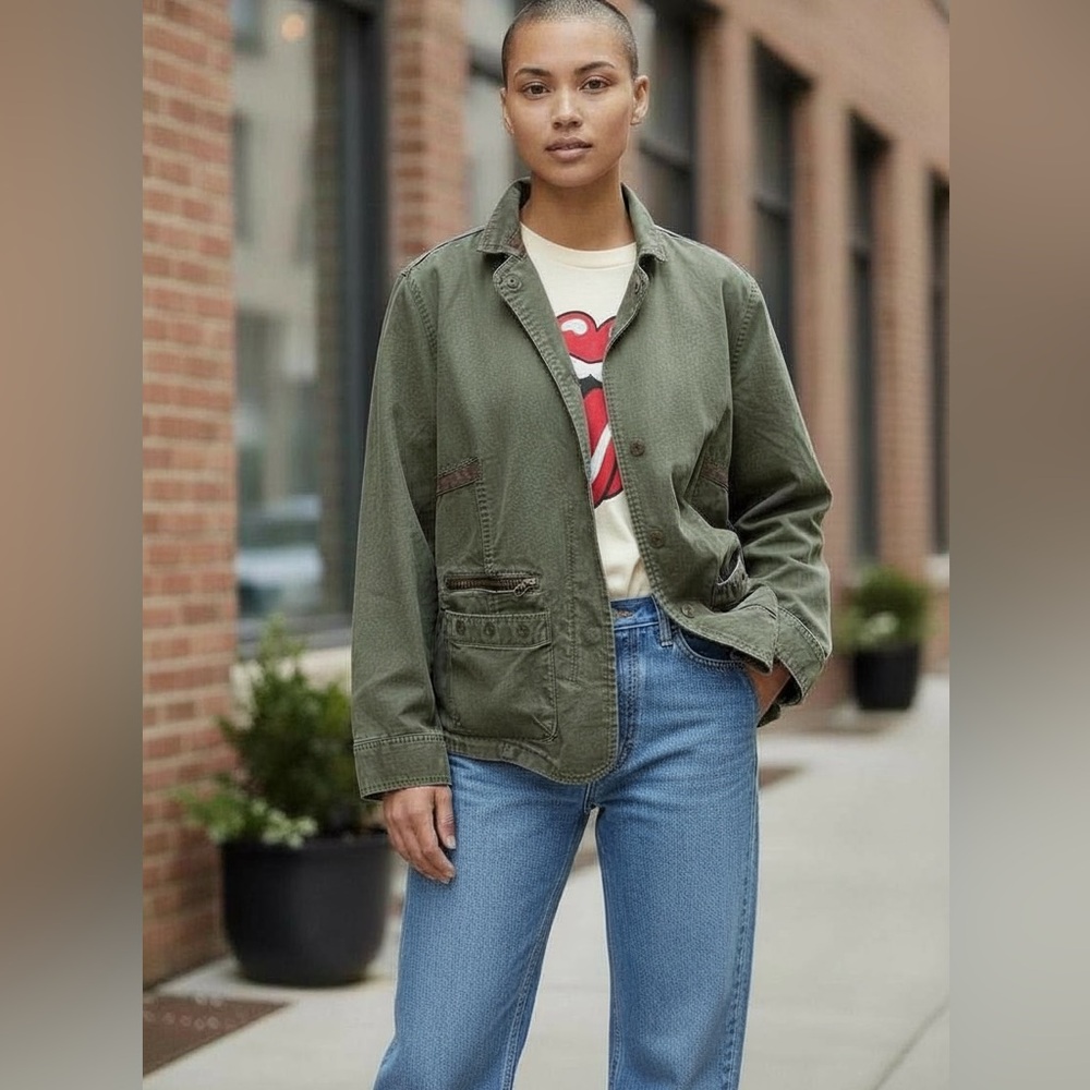 Columbia Military Utility Jacket 100% Cotton Army Green
